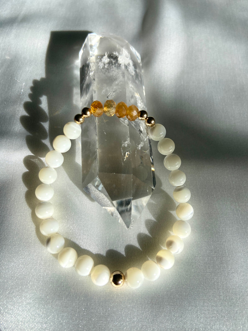 Mother of Pearl & Citrine Bracelet