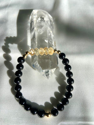 Black Tourmaline & Citrine Bracelet