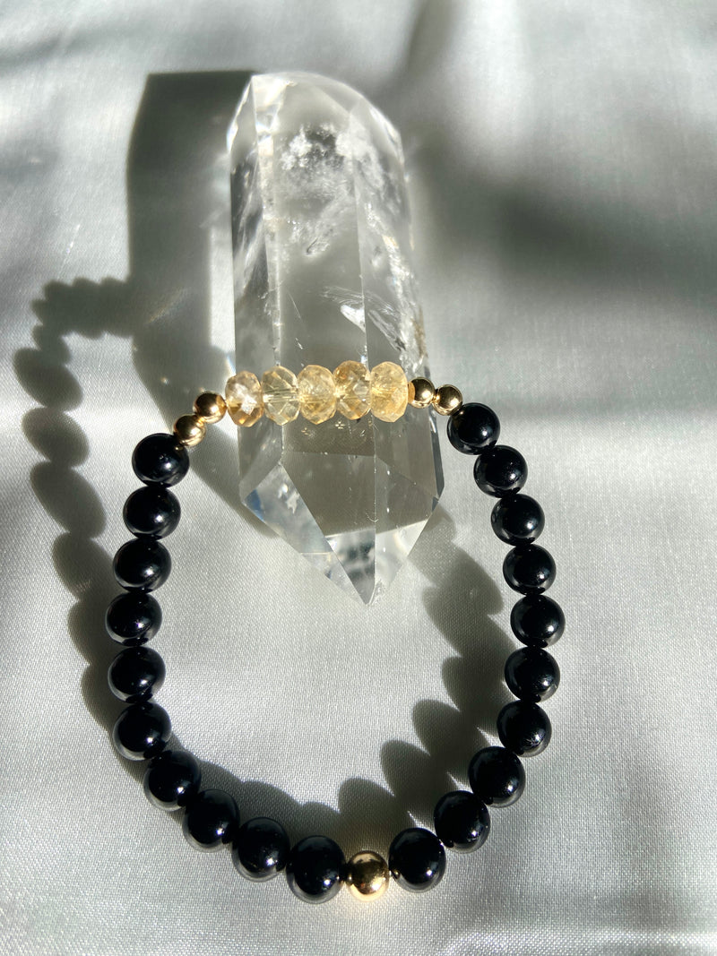 Black Tourmaline & Citrine Bracelet