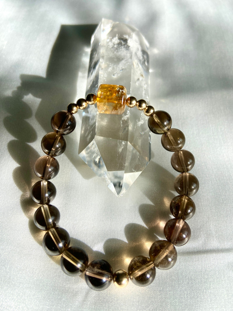Smoky Quartz & Citrine Bracelet