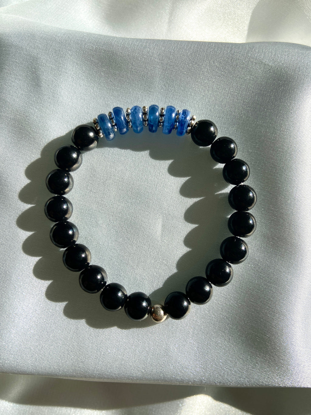 Black Hematite & Blue Kyanite Bracelet
