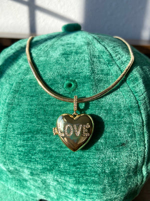 Love heart locket necklace