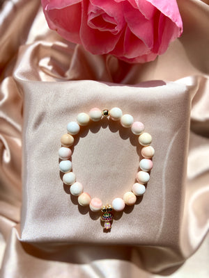 Pink Conch Shell & Opal Mushroom Bracelet