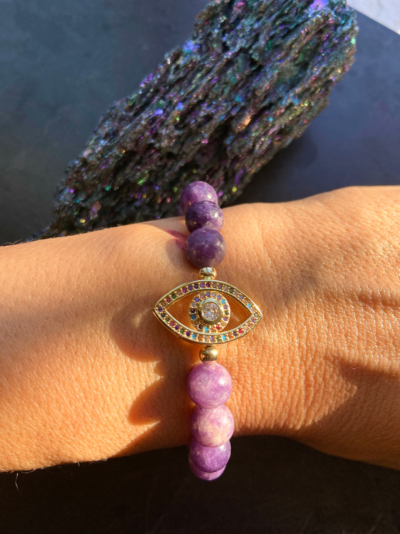 Protection Eye Lepidolite Bracelet