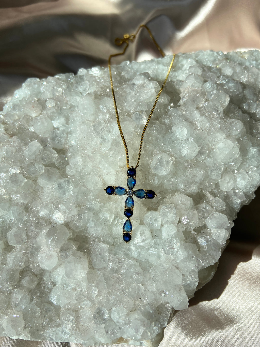 Sacred Blue Cross Necklace