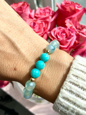 Aura Blue Agate & Peruvian Amazonite Bracelet