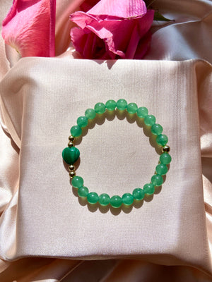 Green Aventurine & Malachite Heart Bracelet
