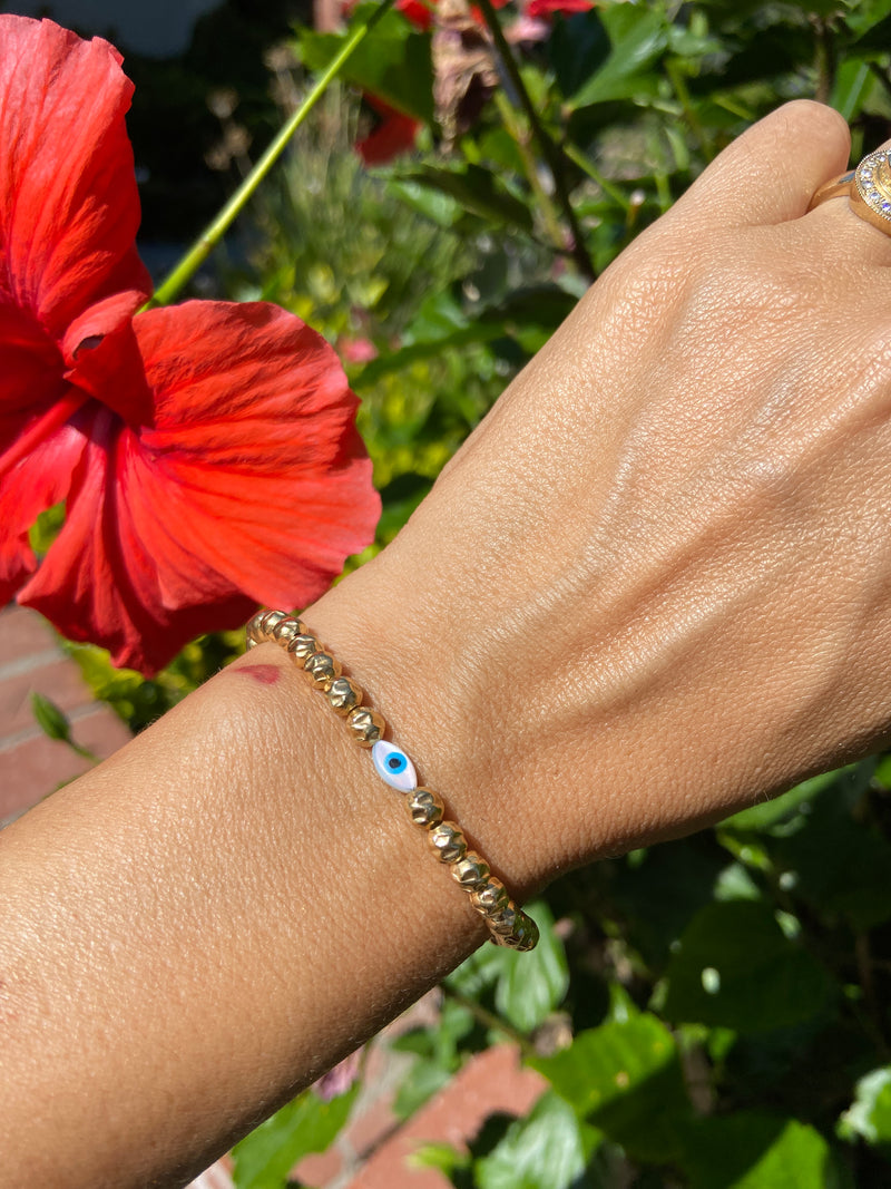 Mother Of Pearl Hammered Bracelet