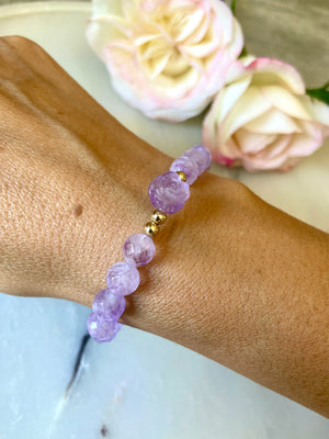 Lavender Amethyst Rose Bracelet