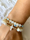 Mother Of Pearl Hammered Bracelet