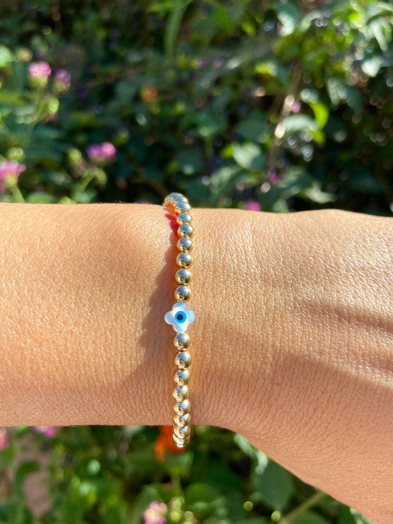 Mother Of Pearl 4 Leaf Clover Bracelet