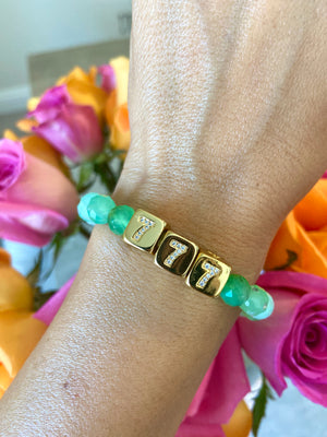 Lucky Girl 777 Chrysoprase Bracelet