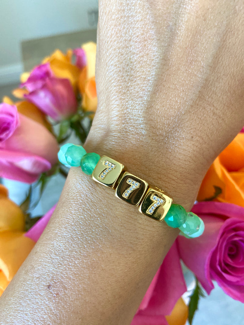 Lucky Girl 777 Chrysoprase Bracelet