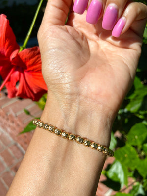 Mother Of Pearl Hammered Bracelet