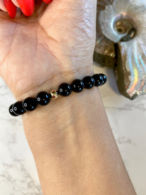 Black Onyx & Larimar Bracelet