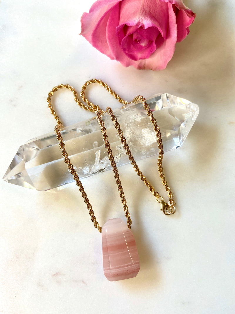 Pink Calcite Self Love Necklace