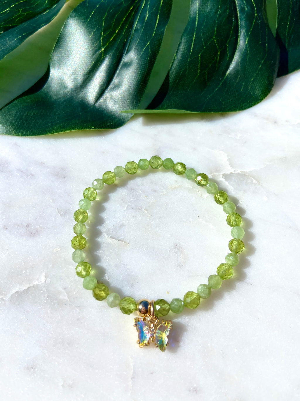 Peridot & Jade Butterfly Bracelet