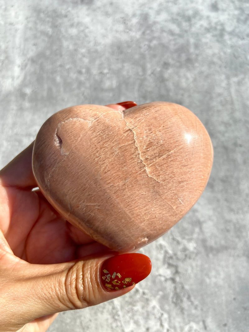 Peach Moonstone Heart A
