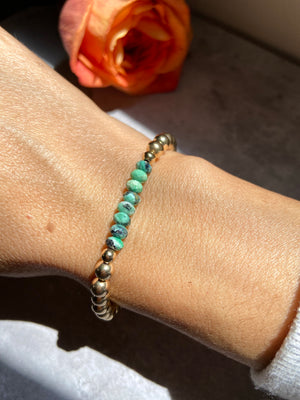 Variscite x 14k Gold Filled Bracelet