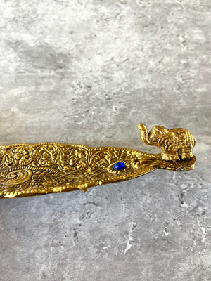 Gold Elephant Incense Holder