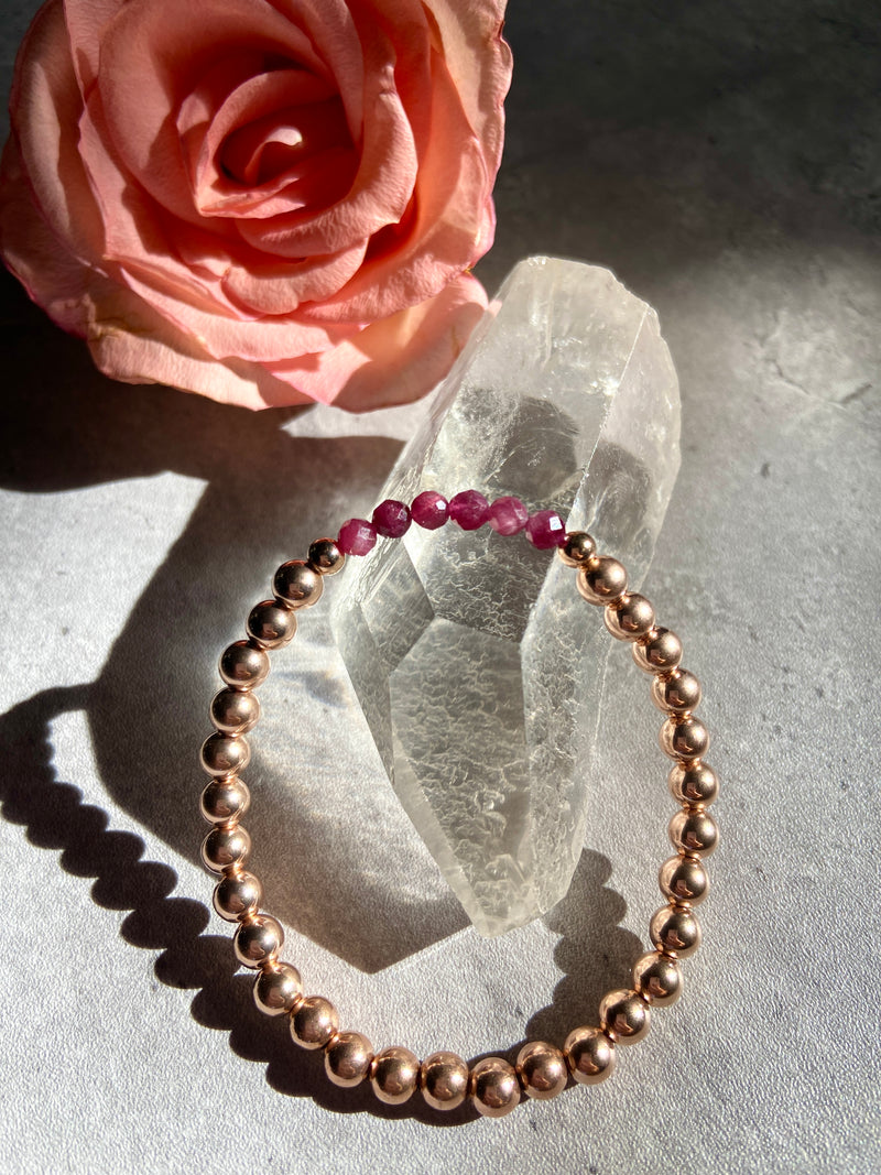 Rubellite Rose Gold Bracelet