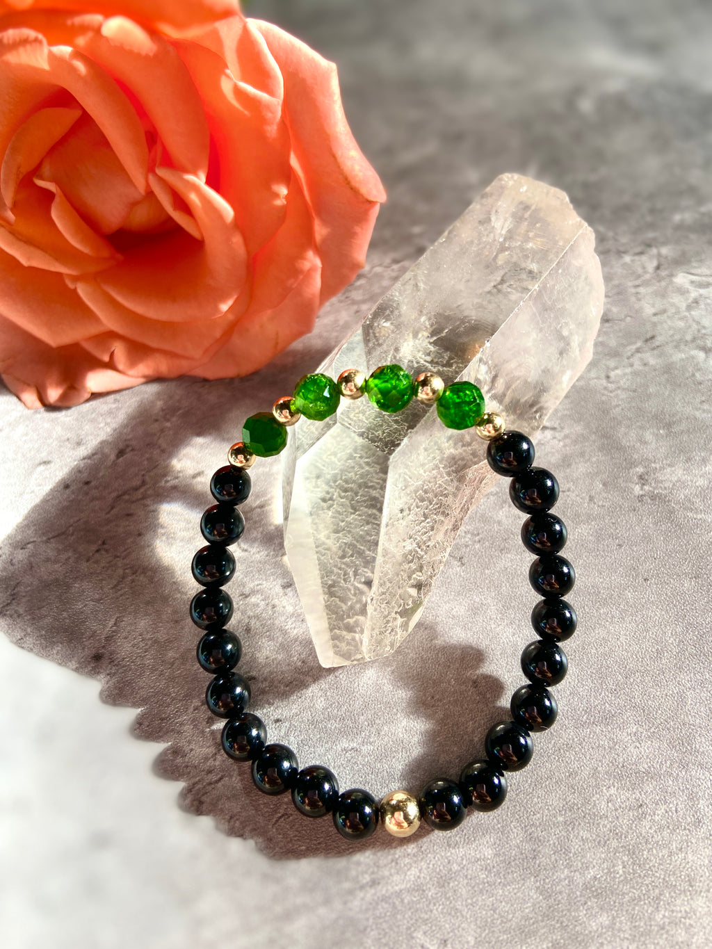 Black Spinel & Chrome Diopside Bracelet