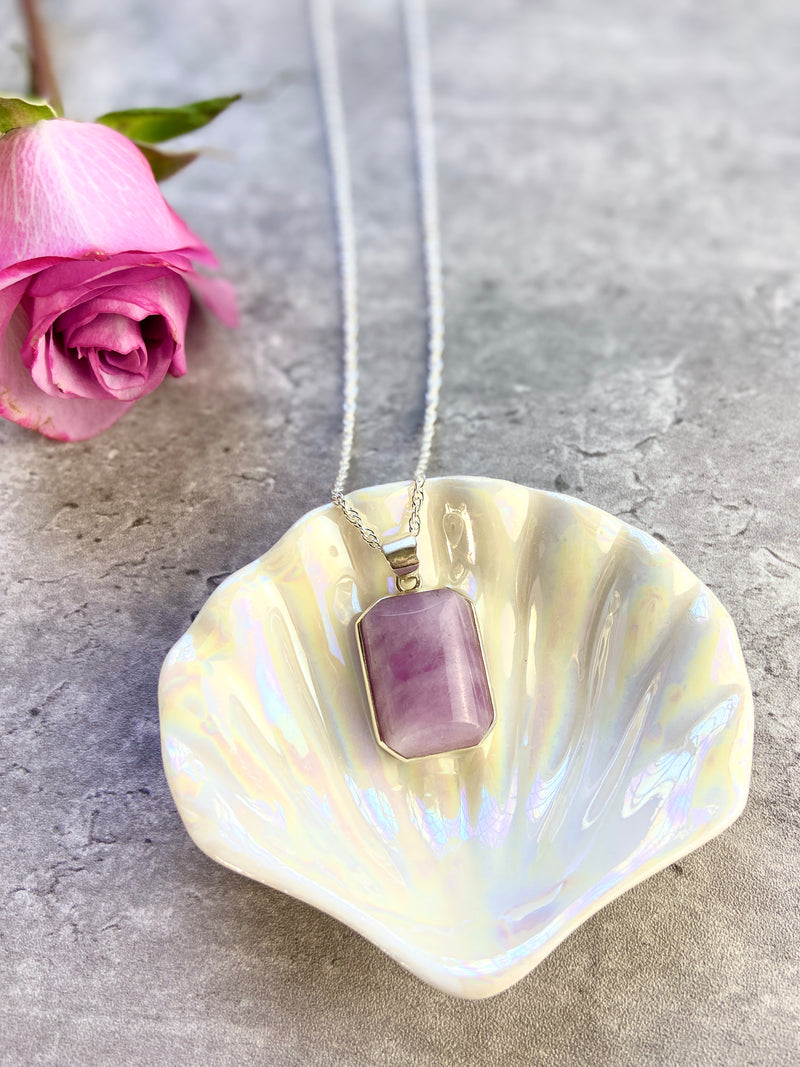 Kunzite Divine Love Silver Necklace No.2