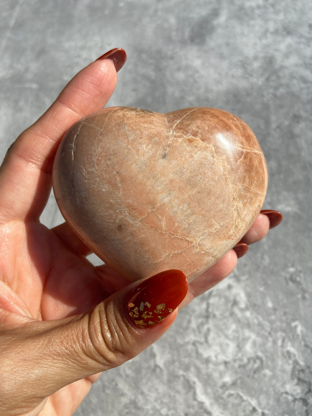 Peach Moonstone Heart B