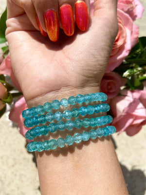 Blue Apatite Mushroom Bracelet