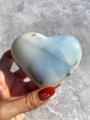 Blue Opal Heart 65