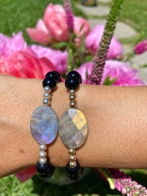 Black Onyx & Labradorite Bracelet