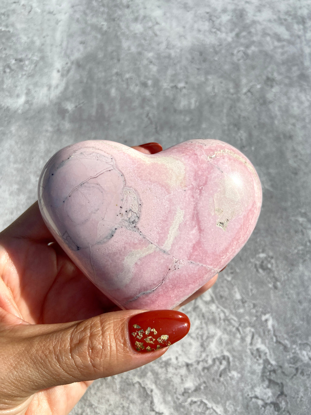 Rhodochrosite Heart