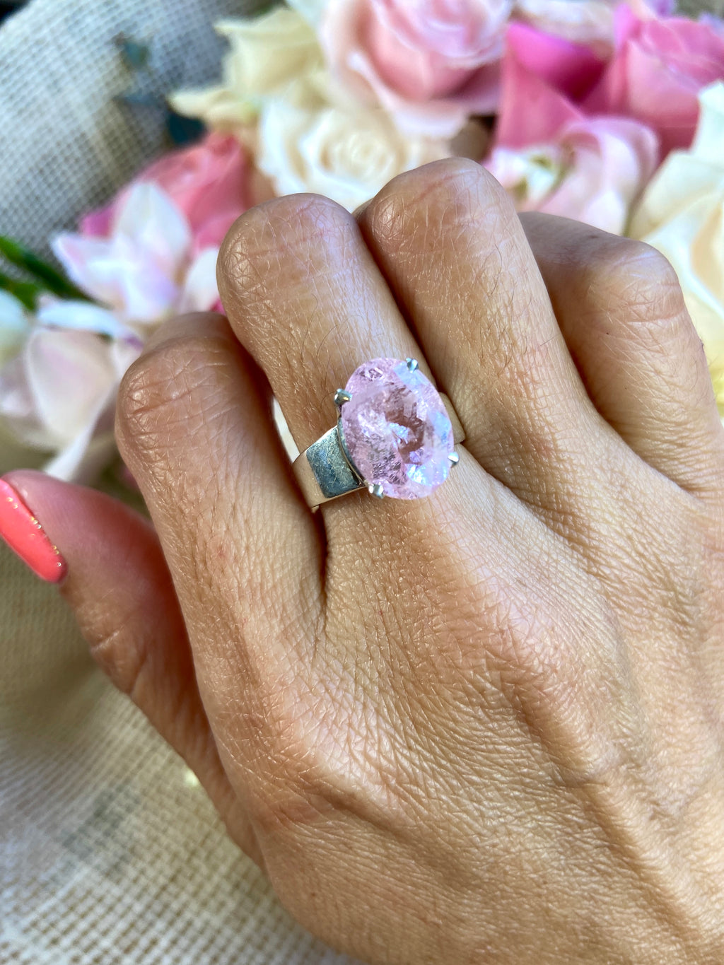 Morganite AA Love Ring