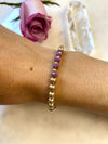 Phosphosiderite x Gold Bracelet