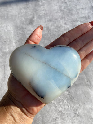 Blue Opal Heart 65