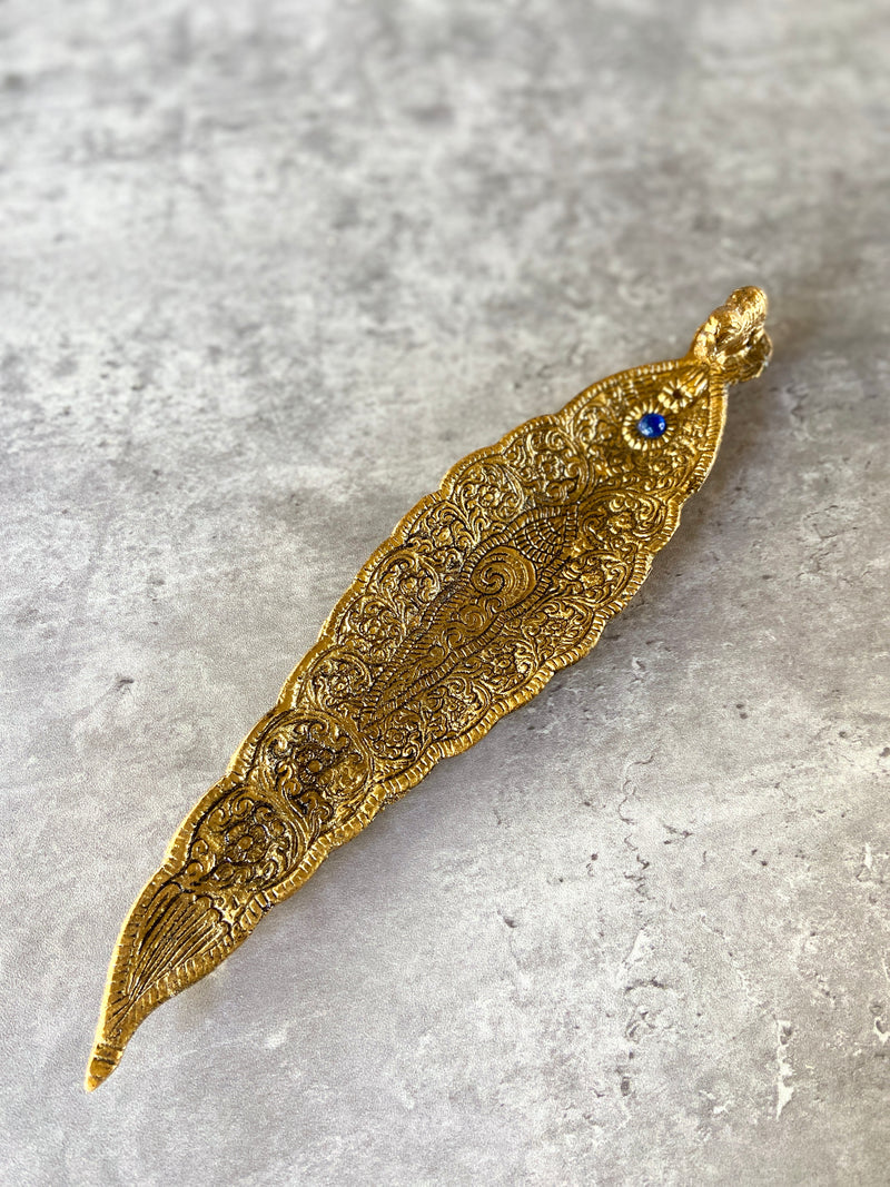 Gold Elephant Incense Holder