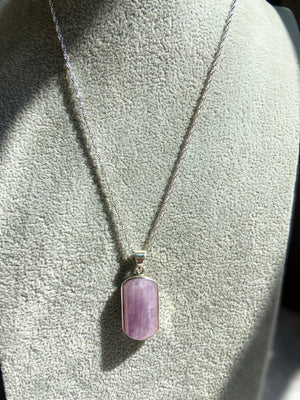 Kunzite Divine Love Silver Necklace No. 1