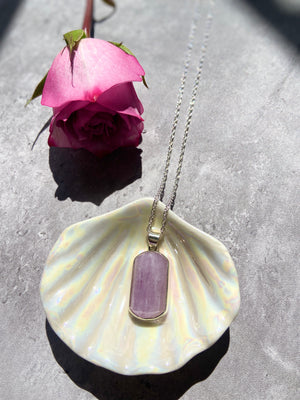 Kunzite Divine Love Silver Necklace No. 1
